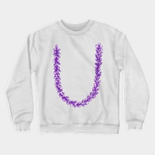 Lavender Letter U Hand Drawn in Watercolor and Ink Crewneck Sweatshirt